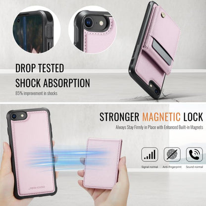 For iPhone SE 2022 / SE 2020 / 8 JEEHOOD J06 British Style RFID MagSafe Card Bag PU Phone Case(Pink) - iPhone SE 2022 / 2020 / 8 / 7 Cases by JEEHOOD | Online Shopping UK | buy2fix