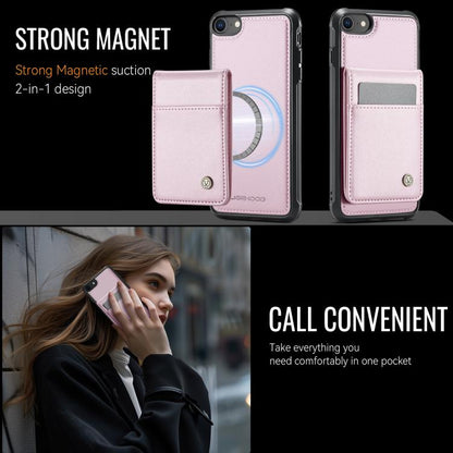 For iPhone SE 2022 / SE 2020 / 8 JEEHOOD J06 British Style RFID MagSafe Card Bag PU Phone Case(Pink) - iPhone SE 2022 / 2020 / 8 / 7 Cases by JEEHOOD | Online Shopping UK | buy2fix