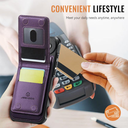 For iPhone Air JEEHOOD J06 British Style RFID MagSafe Card Bag PU Phone Case(Purple) - iPhone Air Cases by JEEHOOD | Online Shopping UK | buy2fix