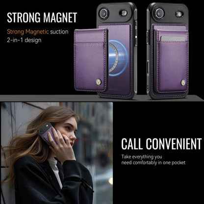 For iPhone Air JEEHOOD J06 British Style RFID MagSafe Card Bag PU Phone Case(Purple) - iPhone Air Cases by JEEHOOD | Online Shopping UK | buy2fix