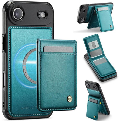 For iPhone Air JEEHOOD J06 British Style RFID MagSafe Card Bag PU Phone Case(Green) - iPhone Air Cases by JEEHOOD | Online Shopping UK | buy2fix