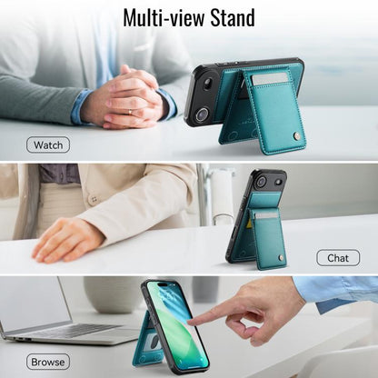 For iPhone Air JEEHOOD J06 British Style RFID MagSafe Card Bag PU Phone Case(Green) - iPhone Air Cases by JEEHOOD | Online Shopping UK | buy2fix