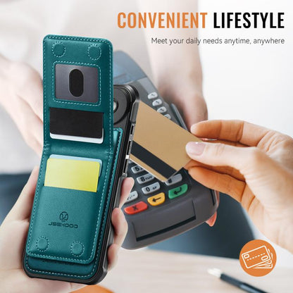 For iPhone Air JEEHOOD J06 British Style RFID MagSafe Card Bag PU Phone Case(Green) - iPhone Air Cases by JEEHOOD | Online Shopping UK | buy2fix