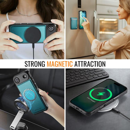 For iPhone Air JEEHOOD J06 British Style RFID MagSafe Card Bag PU Phone Case(Green) - iPhone Air Cases by JEEHOOD | Online Shopping UK | buy2fix