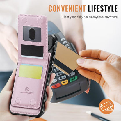 For iPhone Air JEEHOOD J06 British Style RFID MagSafe Card Bag PU Phone Case(Pink) - iPhone Air Cases by JEEHOOD | Online Shopping UK | buy2fix