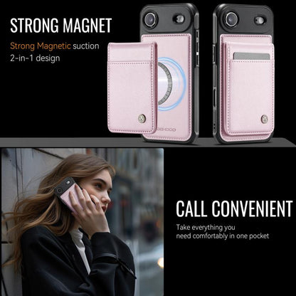 For iPhone Air JEEHOOD J06 British Style RFID MagSafe Card Bag PU Phone Case(Pink) - iPhone Air Cases by JEEHOOD | Online Shopping UK | buy2fix