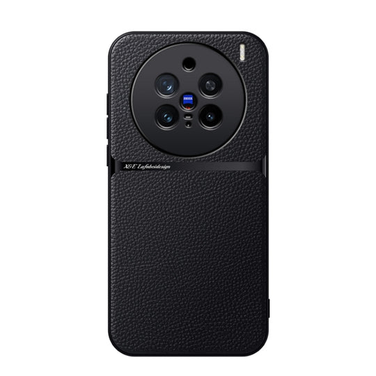 For vivo X200 Pro Litchi Leather Magnetic Full Coverage Shockproof Phone Case(Black)
