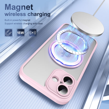 For iPhone 16 Plus Translucent Frosted MagSafe Rotating Holder Phone Case with AI Button(Pink) - iPhone 16 Plus Cases by buy2fix | Online Shopping UK | buy2fix