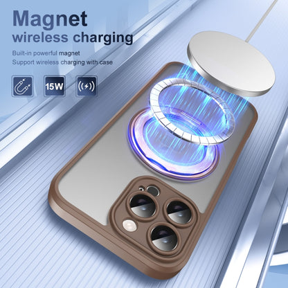 For iPhone 16 Pro Translucent Frosted MagSafe Rotating Holder Phone Case with AI Button(Gold) - iPhone 16 Pro Cases by buy2fix | Online Shopping UK | buy2fix