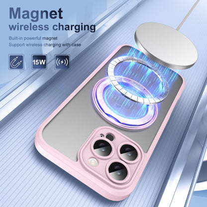 For iPhone 16 Pro Max Translucent Frosted MagSafe Rotating Holder Phone Case with AI Button(Pink) - iPhone 16 Pro Cases by buy2fix | Online Shopping UK | buy2fix