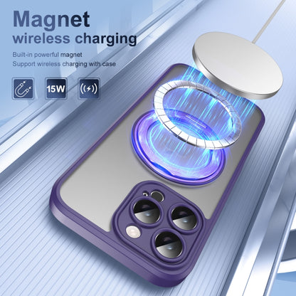 For iPhone 16 Pro Max Translucent Frosted MagSafe Rotating Holder Phone Case with AI Button(Purple) - iPhone 16 Pro Cases by buy2fix | Online Shopping UK | buy2fix