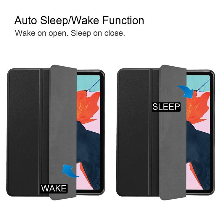 For iPad Air 11 2025 / 2024 / 2022 / 2020 10.9 Custer Texture TPU Horizontal Flip Leather Case with Sleep / Wake-up Function & Three-folding Holder & Pen Slot(Black) - iPad Air (2022) / (2020) 10.9 Cases by buy2fix | Online Shopping UK | buy2fix