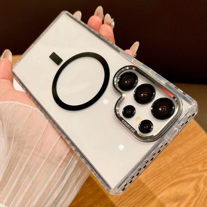 For Samsung Galaxy S25 Ultra 5G Transparent MagSafe Phone Case with Lens Film(Black) by buy2fix