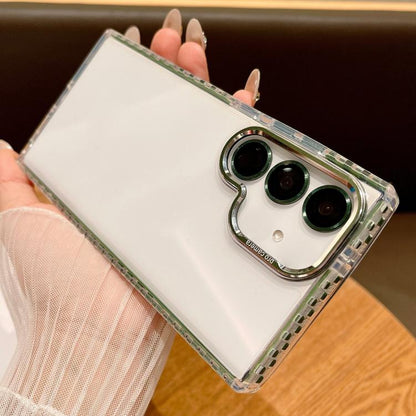 For Samsung Galaxy S25+ 5G Transparent Phone Case with Lens Film(Green) - Galaxy S25+ 5G Cases by buy2fix | Online Shopping UK | buy2fix