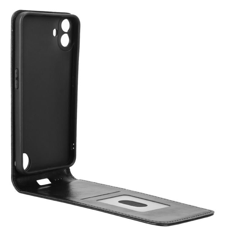 For Nothing CMF Phone 1 Magnetic Vertical Flip Leather Phone Case(Black) - Nothing Cases by buy2fix | Online Shopping UK | buy2fix