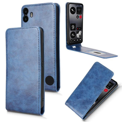 For Nothing CMF Phone 1 Magnetic Vertical Flip Leather Phone Case(Blue) - Nothing Cases by buy2fix | Online Shopping UK | buy2fix