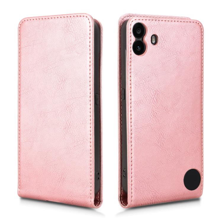 For Nothing CMF Phone 1 Magnetic Vertical Flip Leather Phone Case(Rose Gold) - More Brand by buy2fix | Online Shopping UK | buy2fix