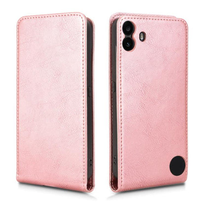 For Nothing CMF Phone 1 Magnetic Vertical Flip Leather Phone Case(Rose Gold) - More Brand by buy2fix | Online Shopping UK | buy2fix