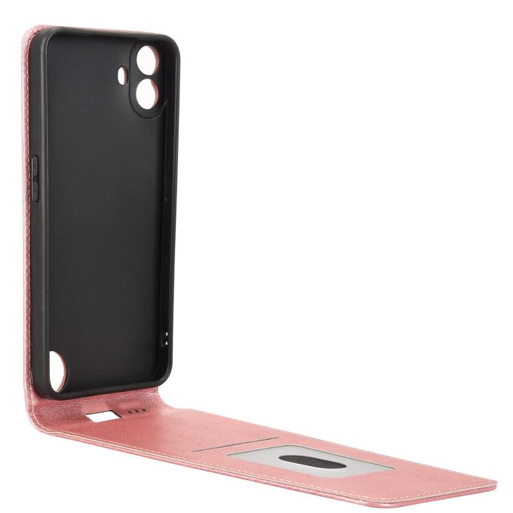 For Nothing CMF Phone 1 Magnetic Vertical Flip Leather Phone Case(Rose Gold) - More Brand by buy2fix | Online Shopping UK | buy2fix