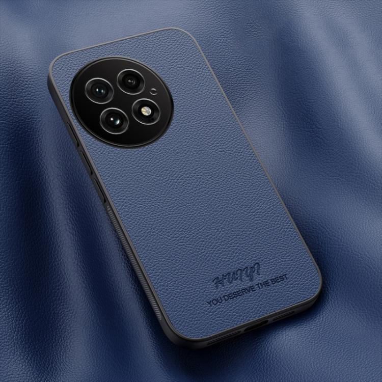 For OnePlus 13 HUIYI Leather Magnetic Phone Case(Blue) by buy2fix