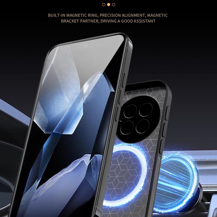 For OnePlus 13 HUIYI Leather Magnetic Phone Case(Blue) by buy2fix