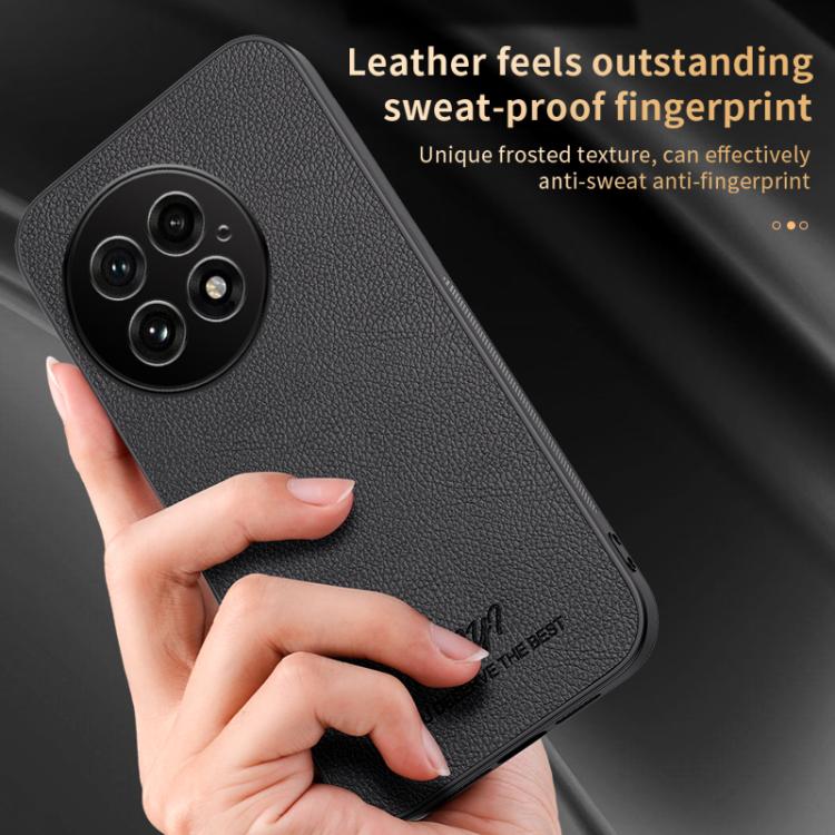 For OnePlus 13 HUIYI Leather Magnetic Phone Case(Grey) by buy2fix