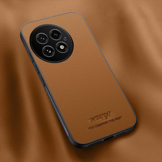 For OnePlus 13 HUIYI Leather Magnetic Phone Case(Brown) by buy2fix