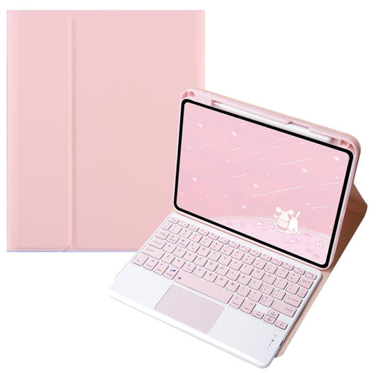 For OPPO Pad 3 / Pad 2 Candy Color Bluetooth Keyboard Leather Case,Square Keys with Touchpad(Pink) - For OPPO by buy2fix | Online Shopping UK | buy2fix