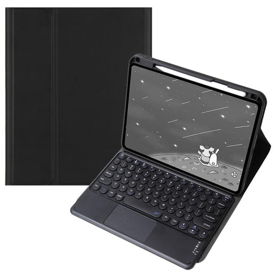 For OPPO Pad 3 / Pad 2 Candy Color Bluetooth Keyboard Leather Case, Round Key with Touchpad(Black)