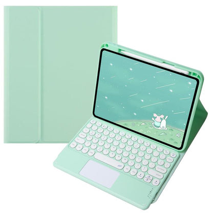 For OPPO Pad 3 / Pad 2 Candy Color Bluetooth Keyboard Leather Case, Round Key with Touchpad(Light Green) - OPPO Keyboard by buy2fix | Online Shopping UK | buy2fix
