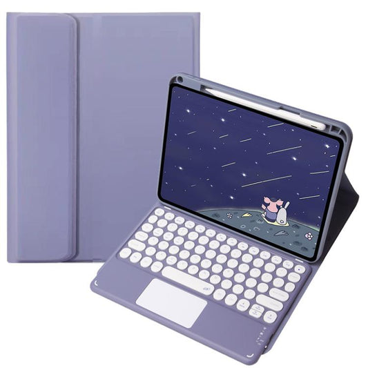 For OPPO Pad 3 / Pad 2 Candy Color Bluetooth Keyboard Leather Case, Round Key with Touchpad(Lavender Grey) - For OPPO by buy2fix | Online Shopping UK | buy2fix
