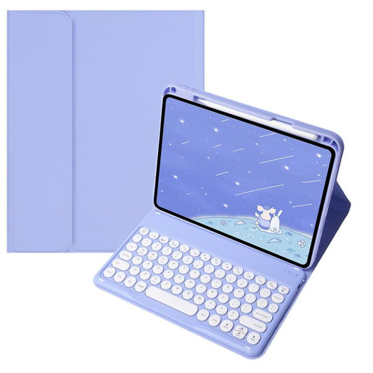 For OPPO Pad 3 / Pad 2 Candy Color Bluetooth Keyboard Leather Case, Round Key(Light Purple) - OPPO Keyboard by buy2fix | Online Shopping UK | buy2fix