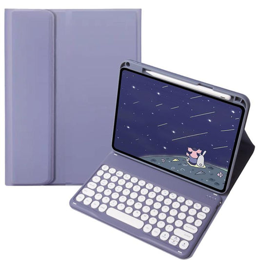 For OPPO Pad 3 / Pad 2 Candy Color Bluetooth Keyboard Leather Case, Round Key(Lavender Grey) - For OPPO by buy2fix | Online Shopping UK | buy2fix