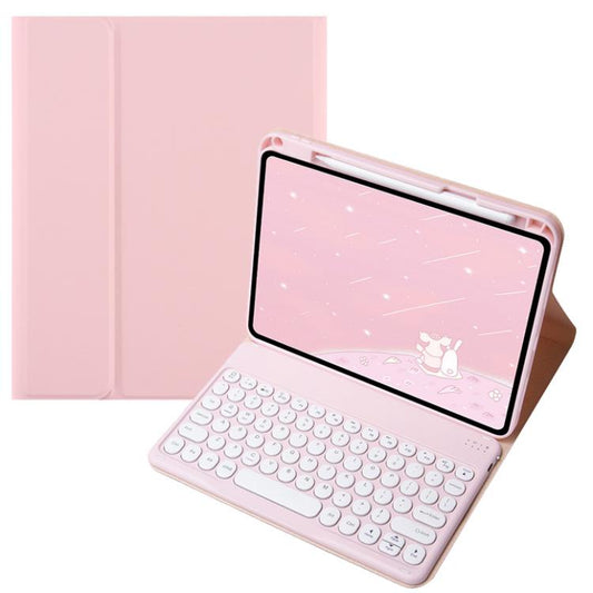 For OPPO Pad 3 / Pad 2 Candy Color Bluetooth Keyboard Leather Case, Round Key(Pink) - For OPPO by buy2fix | Online Shopping UK | buy2fix