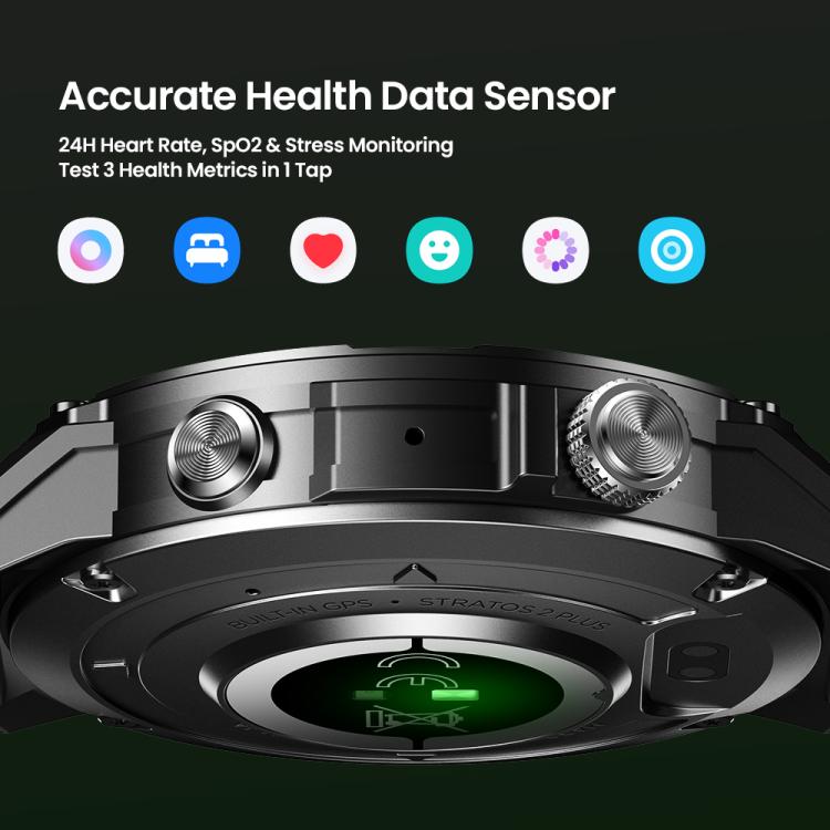 Zeblaze Stratos 2 Plus 1.43 inch Screen 3 ATM Health and Fitness GPS Smart Watch(Graphite Black) - Smart Watches by Zeblaze | Online Shopping UK | buy2fix
