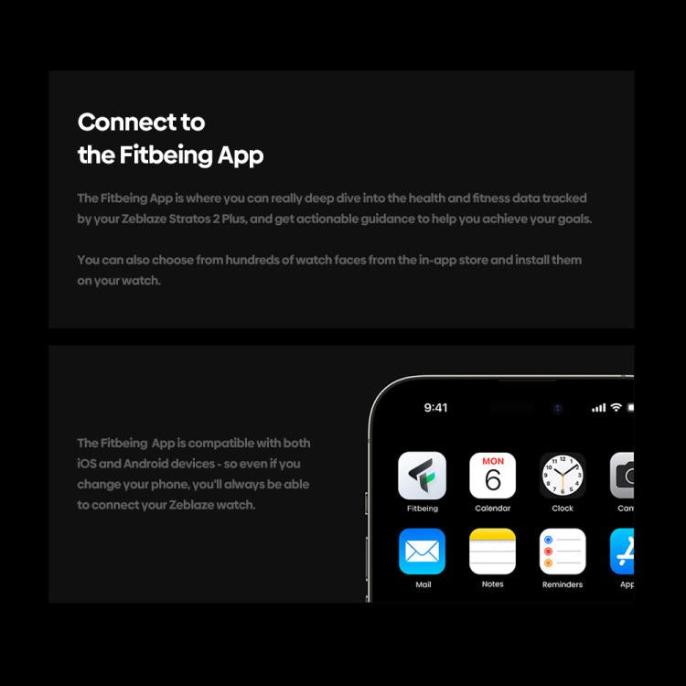 Zeblaze Stratos 2 Plus 1.43 inch Screen 3 ATM Health and Fitness GPS Smart Watch(Electric Orange) - Smart Watches by Zeblaze | Online Shopping UK | buy2fix