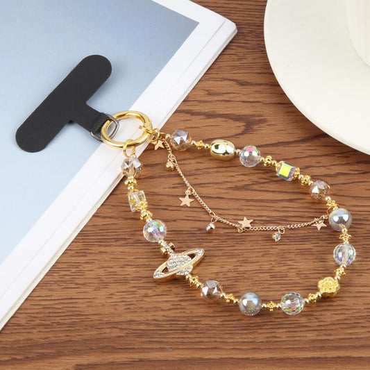 Tassels Diamond Chain Phone Anti-lost Short Lanyard(Gold) - Lanyards & Wrist Straps by buy2fix | Online Shopping UK | buy2fix