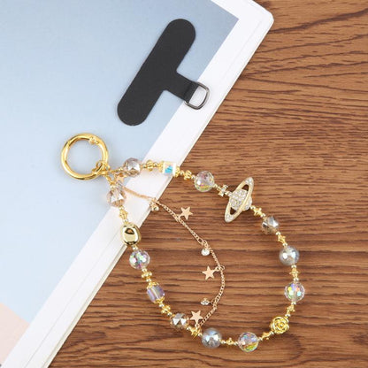 Tassels Diamond Chain Phone Anti-lost Short Lanyard(Silver) - Lanyards & Wrist Straps by buy2fix | Online Shopping UK | buy2fix