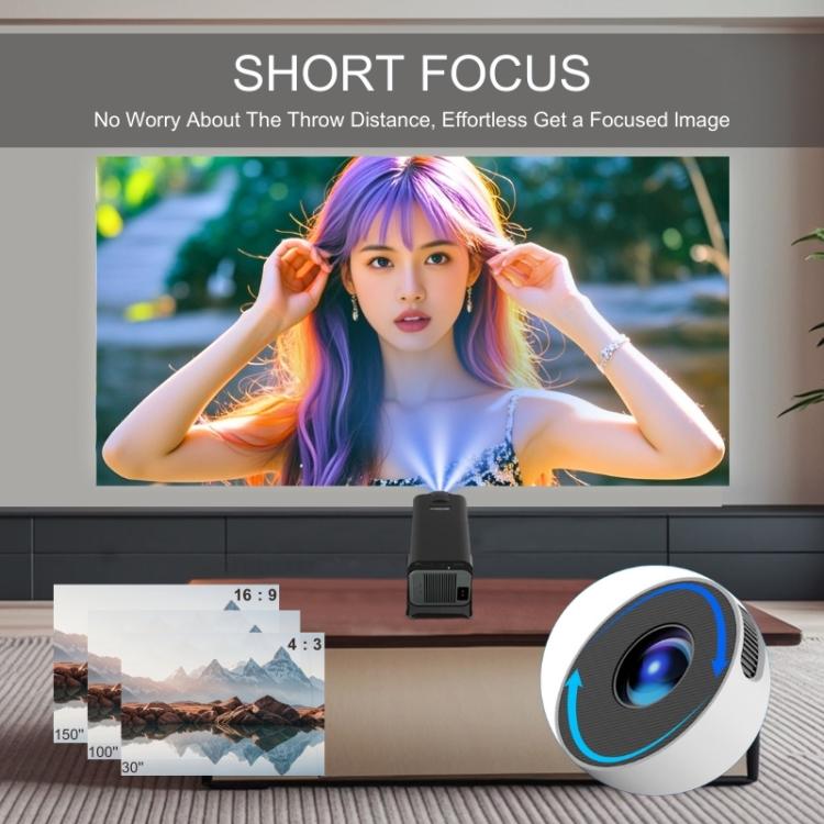 M10 1280 x 720P 200ANSI Amlogic H713 CPU Android 11.0 Smart Projector, AU Plug(White) - LED Projector by buy2fix | Online Shopping UK | buy2fix