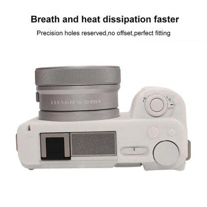 For Sony ZV-E10 II / ZV-E10M2 Litchi Texture Soft Silicone Protective Case(White) - Protective Case by buy2fix | Online Shopping UK | buy2fix