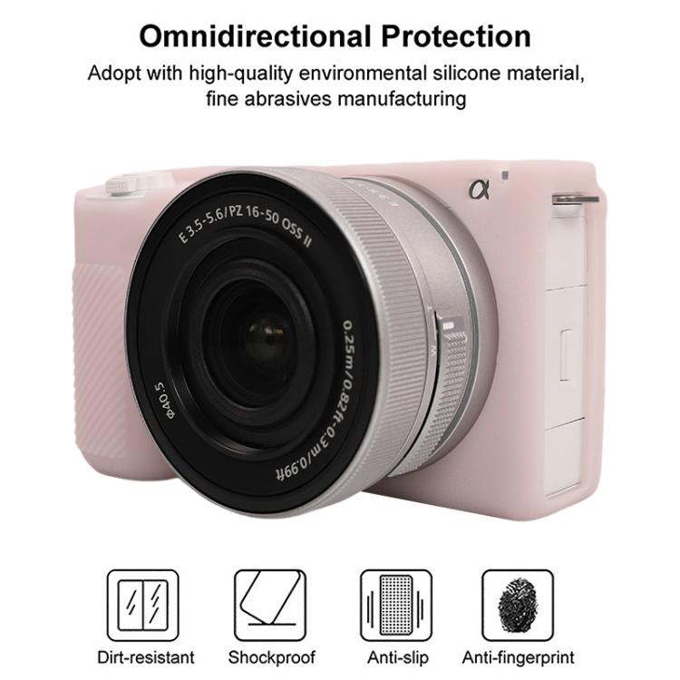For Sony ZV-E10 II / ZV-E10M2 Litchi Texture Soft Silicone Protective Case(Jelly Pink) - Protective Case by buy2fix | Online Shopping UK | buy2fix