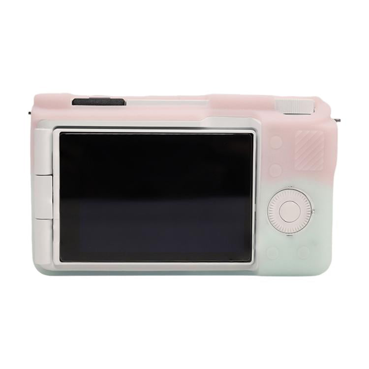 For Sony ZV-E10 II / ZV-E10M2 Litchi Texture Soft Silicone Protective Case(Jelly Pink Green) - Protective Case by buy2fix | Online Shopping UK | buy2fix