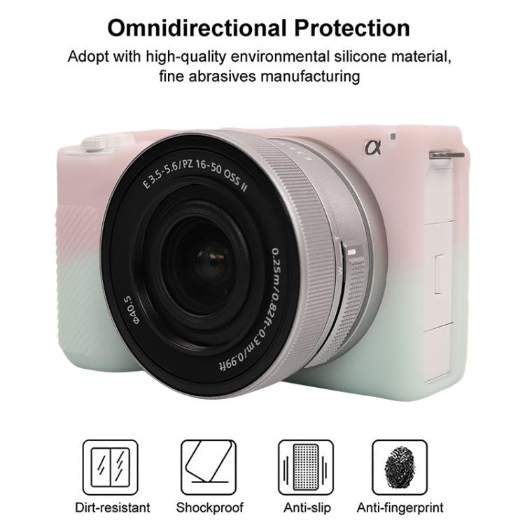 For Sony ZV-E10 II / ZV-E10M2 Litchi Texture Soft Silicone Protective Case(Jelly Pink Green) - Protective Case by buy2fix | Online Shopping UK | buy2fix