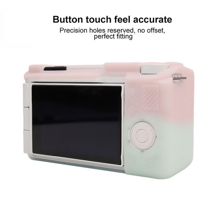 For Sony ZV-E10 II / ZV-E10M2 Litchi Texture Soft Silicone Protective Case(Jelly Pink Green) - Protective Case by buy2fix | Online Shopping UK | buy2fix
