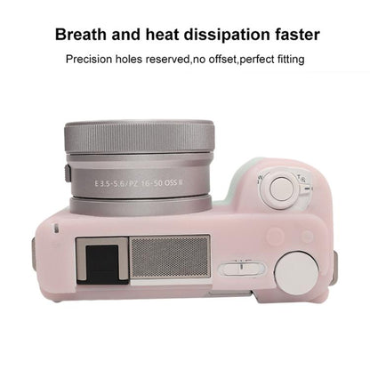 For Sony ZV-E10 II / ZV-E10M2 Litchi Texture Soft Silicone Protective Case(Jelly Pink Green) - Protective Case by buy2fix | Online Shopping UK | buy2fix