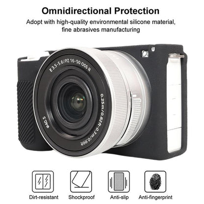 For Sony ZV-E10 II / ZV-E10M2 Litchi Texture Soft Silicone Protective Case(Black) - Protective Case by buy2fix | Online Shopping UK | buy2fix