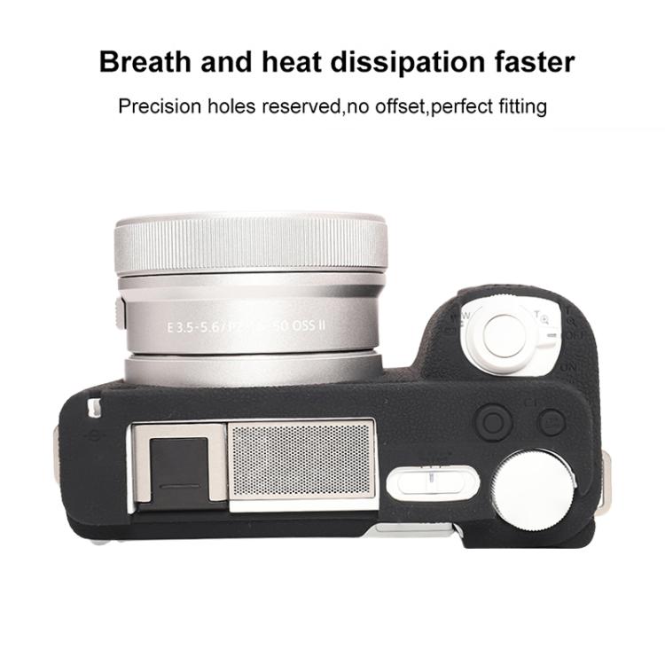 For Sony ZV-E10 II / ZV-E10M2 Litchi Texture Soft Silicone Protective Case(Black) - Protective Case by buy2fix | Online Shopping UK | buy2fix