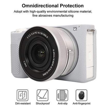 For Sony ZV-E10 II / ZV-E10M2 Litchi Texture Soft Silicone Protective Case(Grey) - Protective Case by buy2fix | Online Shopping UK | buy2fix