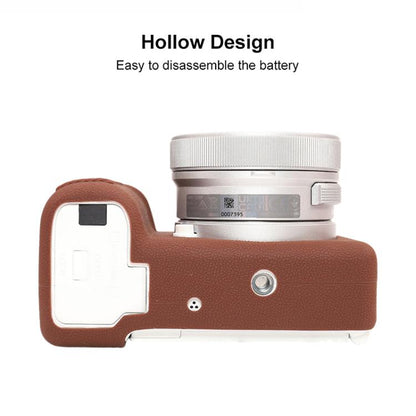 For Sony ZV-E10 II / ZV-E10M2 Litchi Texture Soft Silicone Protective Case(Coffee) - Protective Case by buy2fix | Online Shopping UK | buy2fix