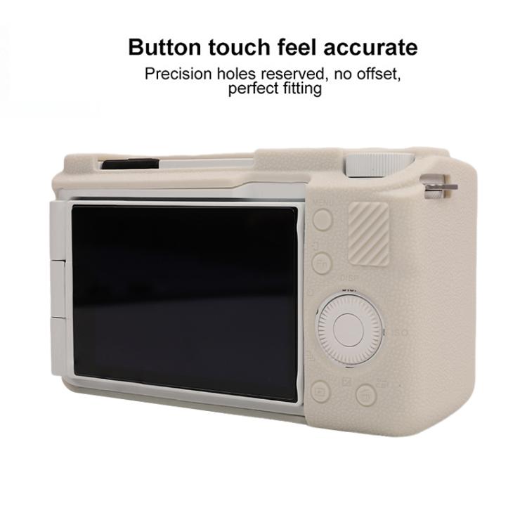 For Sony ZV-E10 II / ZV-E10M2 Litchi Texture Soft Silicone Protective Case(Beige) - Protective Case by buy2fix | Online Shopping UK | buy2fix